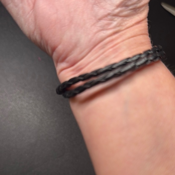 Black Braided Bracelet with Whale Tail Pendant - Picture 3 of 3